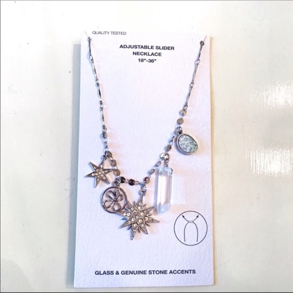 Celestial Charm Necklace Sterling Silver Plated Handmade in USA Adjustable - Picture 2 of 4